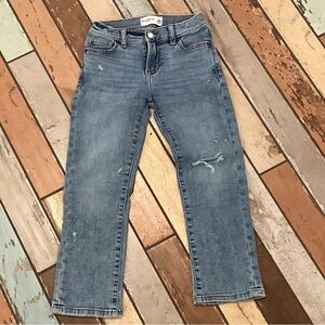 abercrombie kids Light Blue Straight-Leg Distressed Jeans